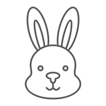 Rabbit thin line icon, hare and animal, bunny sign, vector graphics, a linear Stock Illustration