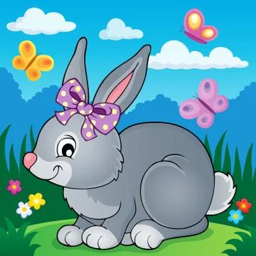 Rabbit topic image - eps10 vector illustration. Stock Illustration