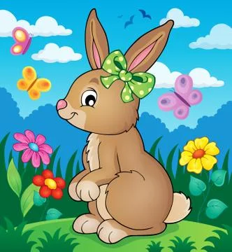Rabbit topic image - eps10 vector illustration. Stock Illustration