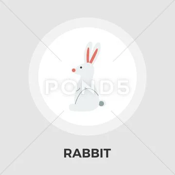 Rabbit toy vector flat icon 스톡 일러스트