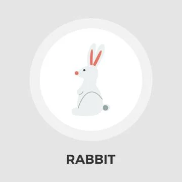 Rabbit toy vector flat icon Stock Illustration