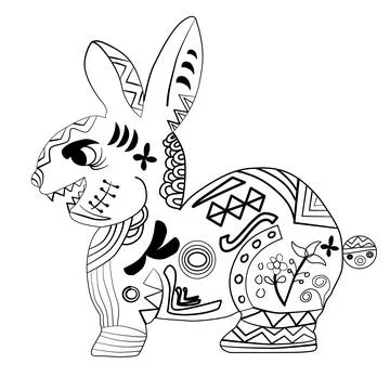 Rabbit tribal Stock Illustration