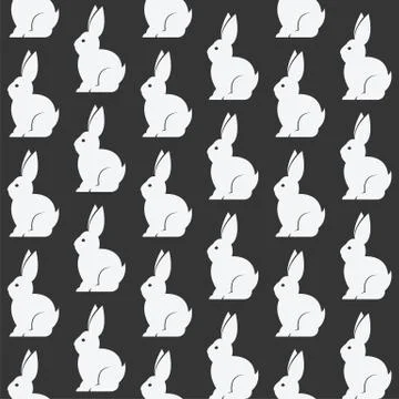 Rabbit vector art background design for fabric and decor. Seamless pattern Stock Illustration