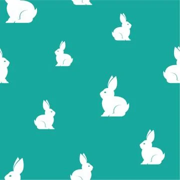 Rabbit vector art background design for fabric and decor. Seamless pattern Stock Illustration