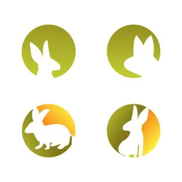 Rabbit vector design template illustration 스톡 일러스트