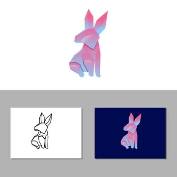Rabbit vector design template illustration Stock Illustration