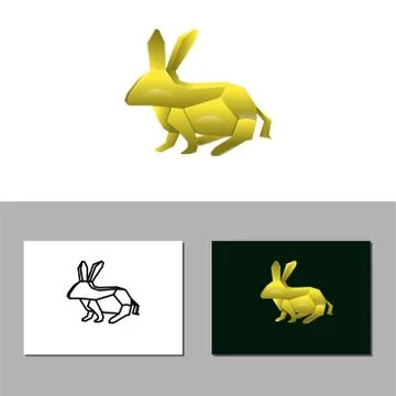 Rabbit vector design template illustration Illustrazione stock
