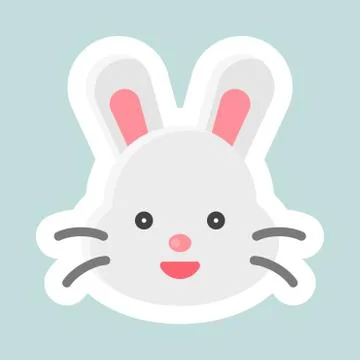 Rabbit vector icon, Easter and spring flat sticker Illustrazione stock