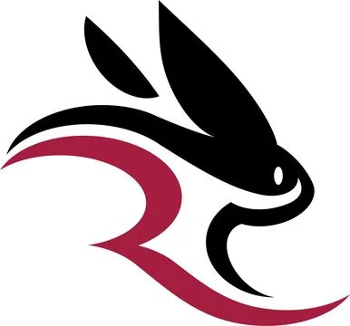 Rabbit vector initial r product brand logotype design Stock Illustration