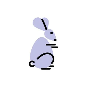 Rabbit. Vector logo in bold line style Stock Illustration