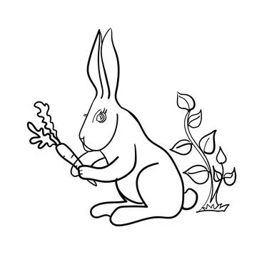 Rabbit Vector. Use Web, line , icon or logo, bunny Stock Illustration
