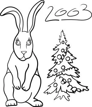 Rabbit Vector. Use Web, line , icon or logo, bunny Stock Illustration