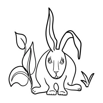 Rabbit Vector. Use Web, line , icon or logo, bunny Stock Illustration