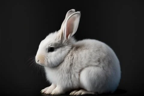 Rabbit on white background, full body with free space, Made by AI,Artificia.. Stock Illustration
