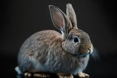 Rabbit on white background, full body with free space, Made by AI,Artificia.. Stock Illustration