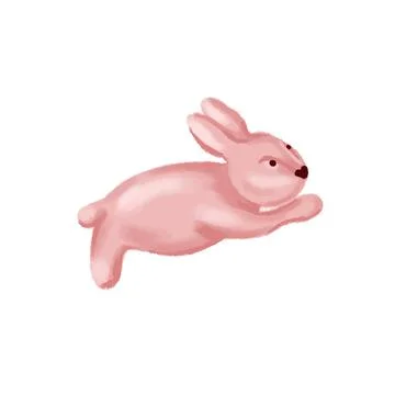 Rabbit on a white background. Hand-drawn vector illustration Stock Illustration