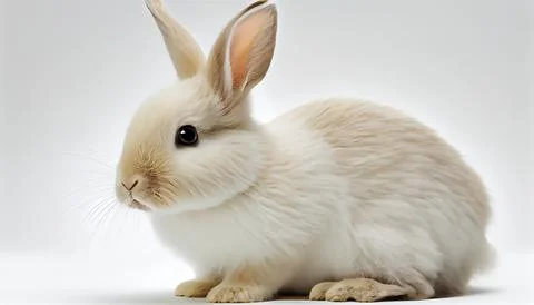 Rabbit with white background happy easter Stock Illustration