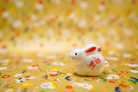 Rabbit year New Year material (New Years card) Stock Photos