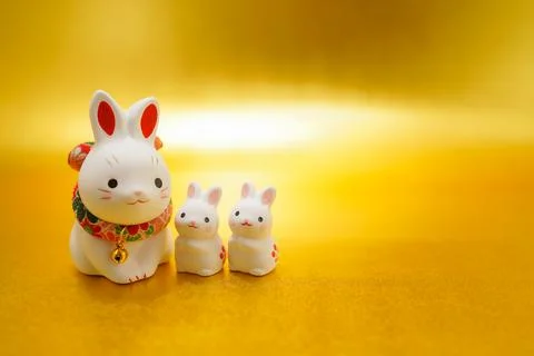 Rabbit year New Year material (New Years card) Stock Photos