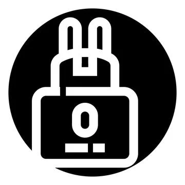 Rabbit with zero numeric icon representing low stock Stock Illustration