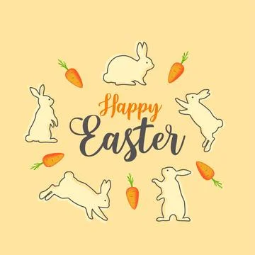 Rabbits and carrots Stock Illustration