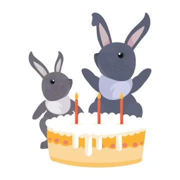 Rabbits cake easter Illustrazione stock