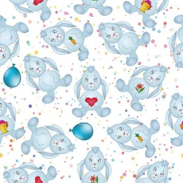 Rabbits, seamless background Illustrazione stock