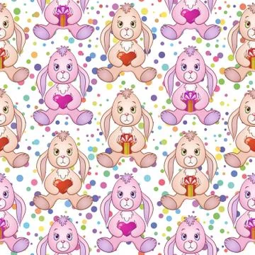 Rabbits, seamless background Stock Illustration