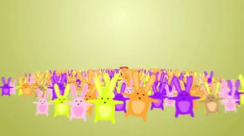 Rabbits wishes Happy Easter Stock Footage 22038967