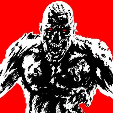 Rabid zombie attack. vector illustration Stock Illustration