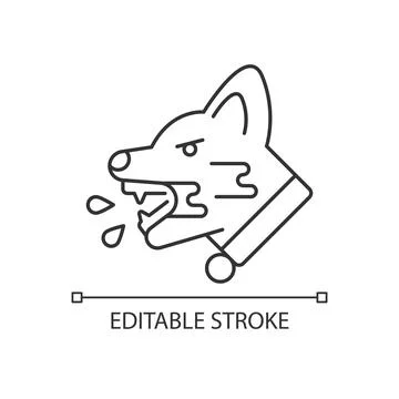 Rabies linear icon Stock Illustration