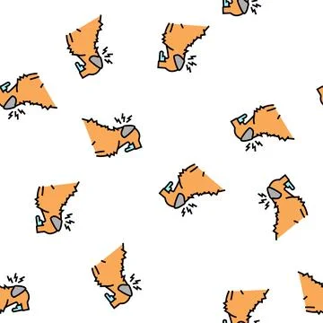 Rabies pet disease vector seamless pattern Stock Illustration