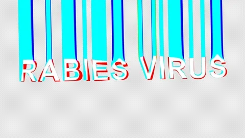 Rabies virus. Text appears. Stretching effect, glitch. Alpha channel. Stock Footage 157649780