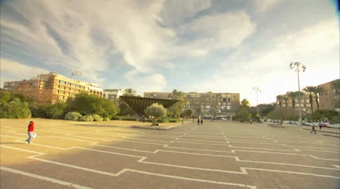 Rabin Square View Tel Aviv Day Stock Footage 25180686