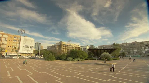 Rabin Square View Tel Aviv Day5 Stock Footage 25181055