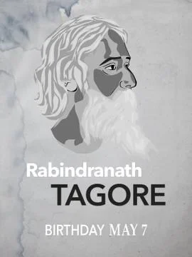 Rabindranath tagore POSTER Illustrazione stock