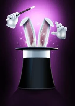 The rabit in the hat trick Stock Illustration