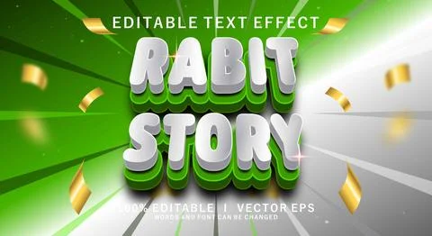 Rabit story vector text effect with modern style design Stock Illustration
