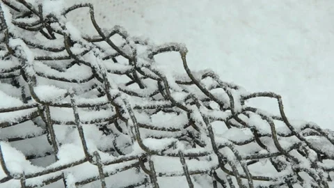Rabitz wire on the construction in winter. Stock Footage 145021469