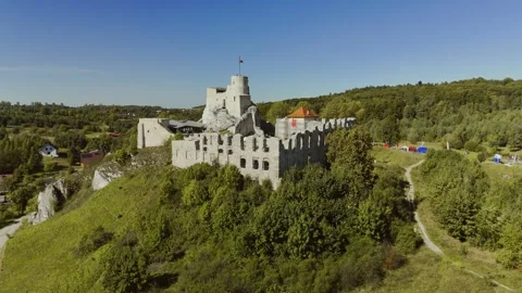 Rabsztyn Castle from above Stock Footage 317833309