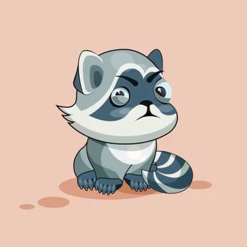 Raccoon cub squints Stock Illustration