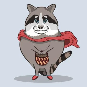 Raccoon in the forest Stock Illustration