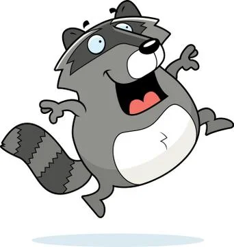 Raccoon jumping Stock Illustration