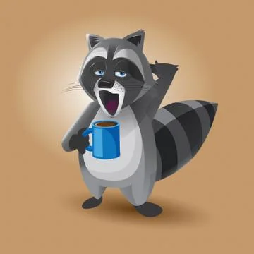 Raccoon Morning Stock Illustration