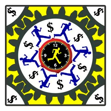 Race against the Clock Stock Illustration