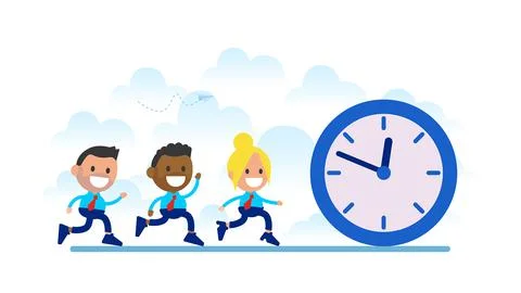 Race against time vector concept.	 Stock Illustration
