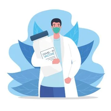 The race between country, for developing coronavirus covid19 vaccine, doctor Stock Illustration