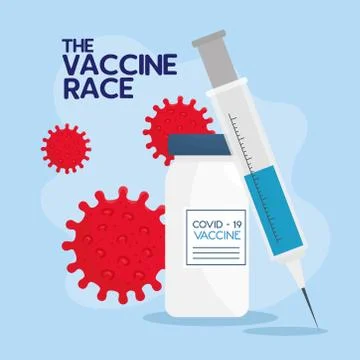 The race between country, for developing coronavirus covid 19 vaccine, with Stock Illustration