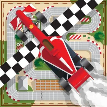 Race car on the background track. Stock Illustration