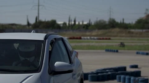Race car driver gets out of the car Stock Footage 41266164